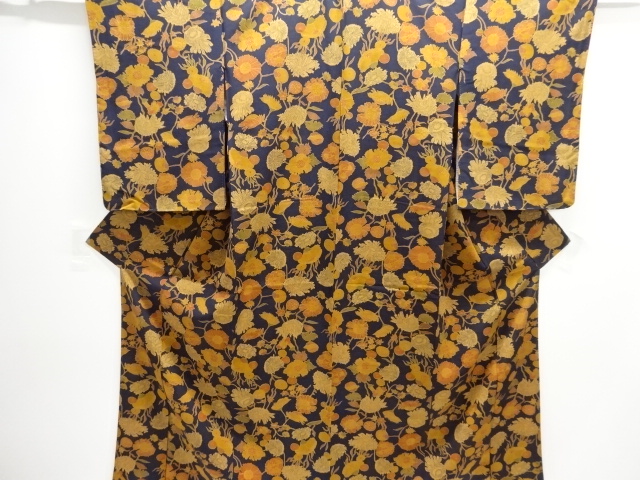 未使用品　草花模様小紋着物